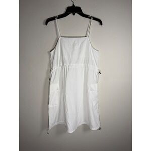 Piano Heaven White Square Neck Drawstring Waist Utility Dress Made in Korea